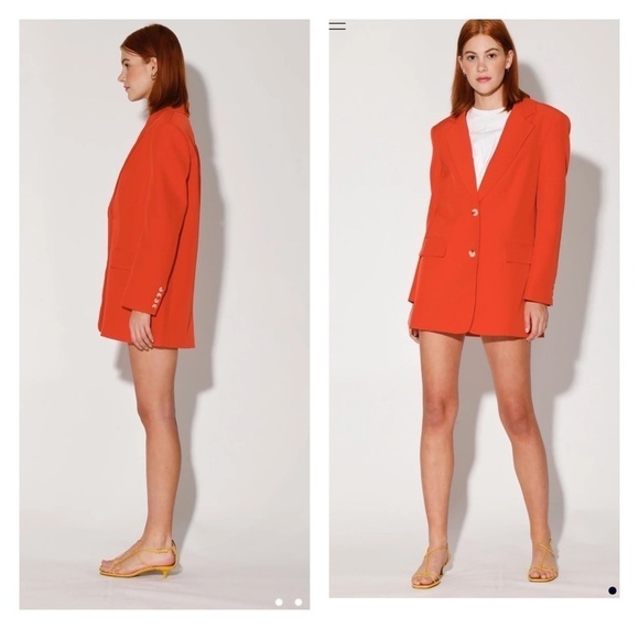 NWT WALTER BAKER Kira Oversized Blazer Clementine Orange XL - Picture 4 of 10